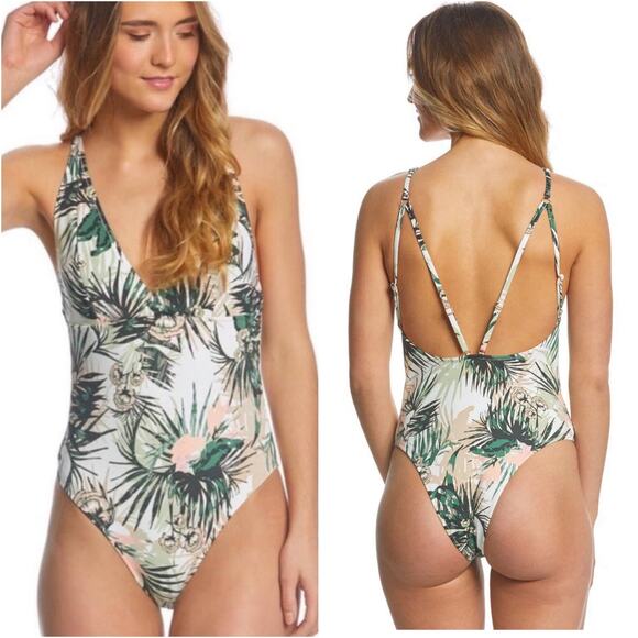 SOMEDAYS LOVIN Coastal Roaming Cheeky One Piece Swimsuit Tropical Beach Women XS - Picture 1 of 12